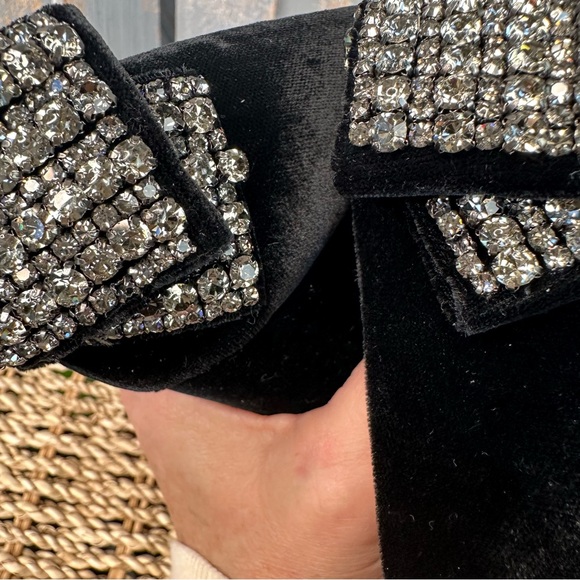 Tory Burch Josephine Velvet Rhinestone Bow Pump Black Sz 7.5 - Picture 16 of 16